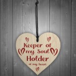 Valentines Day Novelty Gift Wood Heart Sign Anniversary Gift