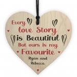 Personalised Gift For Boyfriend Wood Heart Sign Gift For Him Her