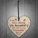 Personalised Gift For Boyfriend Wood Heart Sign Gift For Him Her