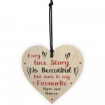 Personalised Gift For Boyfriend Wood Heart Sign Gift For Him Her