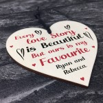 Personalised Gift For Boyfriend Wood Heart Sign Gift For Him Her