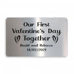 Personalised First Valentines Day Gift For Couple Wallet Card