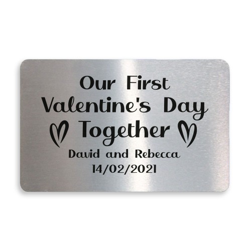 Personalised First Valentines Day Gift For Couple Wallet Card