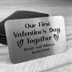 Personalised First Valentines Day Gift For Couple Wallet Card