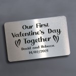 Personalised First Valentines Day Gift For Couple Wallet Card