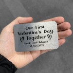 Personalised First Valentines Day Gift For Couple Wallet Card