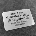 Personalised First Valentines Day Gift For Couple Wallet Card