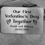 Personalised First Valentines Day Gift For Couple Wallet Card