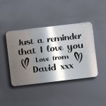 Novelty Metal Card Anniversary Valentines Gift For Him Her