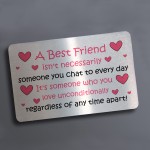 Thankyou Gift For BEST FRIEND Wallet Card Insert Friendship Gift