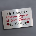 Metal Card Special Gift For Valentines Anniversary Husband Wife