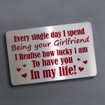 Special Gift For Boyfriend Valentines Day Anniversary Metal Card