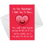 Funny Anniversary Card For Boyfriend Girlfriend Rude Card