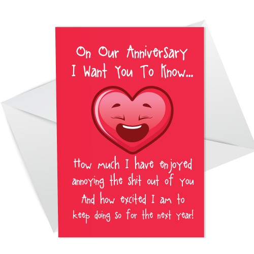 Funny Anniversary Card For Boyfriend Girlfriend Rude Card