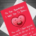 Funny Anniversary Card For Boyfriend Girlfriend Rude Card