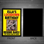 Personalised Lockdown Birthday Card with Photo Behind Bars!