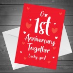 Novelty First Anniversary Card For Boyfriend Girlfriend Funny