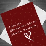 Funny Valentines Day Anniversary Card For Boyfriend Girlfriend