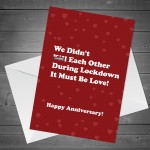 Funny Anniversary Card For Boyfriend Girlfriend Lockdown Design