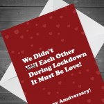 Funny Anniversary Card For Boyfriend Girlfriend Lockdown Design