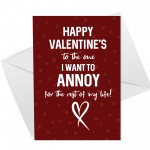 Quirky Valentines Day Card For Him Her Funny Husband Wife 