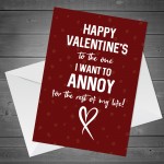 Quirky Valentines Day Card For Him Her Funny Husband Wife 