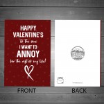 Quirky Valentines Day Card For Him Her Funny Husband Wife 