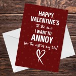 Quirky Valentines Day Card For Him Her Funny Husband Wife 