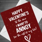 Quirky Valentines Day Card For Him Her Funny Husband Wife 