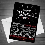 Quirky Valentines Day Card For Husband Wife Girlfriend Boyfriend