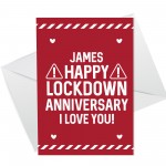 Lockdown Design PERSONALISED Anniversary Card For Him Her