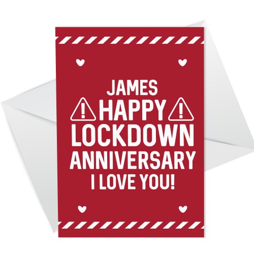 Lockdown Design PERSONALISED Anniversary Card For Him Her