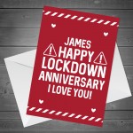 Lockdown Design PERSONALISED Anniversary Card For Him Her