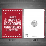 Lockdown Design PERSONALISED Anniversary Card For Him Her