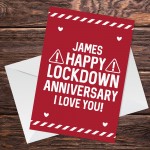 Lockdown Design PERSONALISED Anniversary Card For Him Her