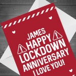 Lockdown Design PERSONALISED Anniversary Card For Him Her