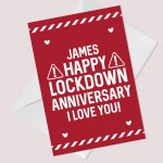 Lockdown Design PERSONALISED Anniversary Card For Him Her