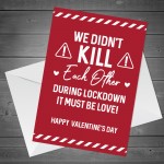 Valentines Day Lockdown Funny Card For Boyfriend Girlfriend