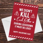 Valentines Day Lockdown Funny Card For Boyfriend Girlfriend