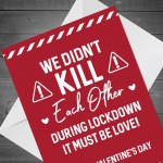 Valentines Day Lockdown Funny Card For Boyfriend Girlfriend