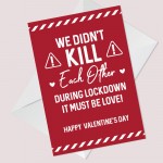 Valentines Day Lockdown Funny Card For Boyfriend Girlfriend