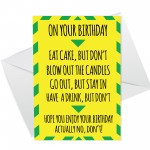 Funny Birthday Card Lockdown Warning Novelty Humour Greetings