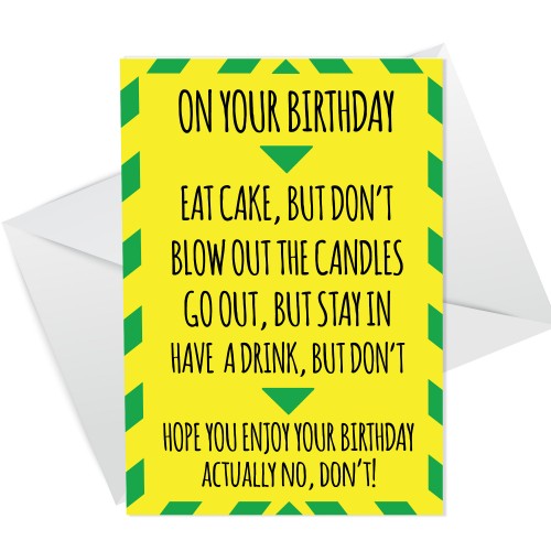 Funny Birthday Card Lockdown Warning Novelty Humour Greetings