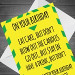 Funny Birthday Card Lockdown Warning Novelty Humour Greetings