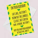 Funny Birthday Card Lockdown Warning Novelty Humour Greetings