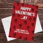 Rude Valentines Day Card For Girlfriend Wife Funny Valentines