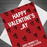 Rude Valentines Day Card For Girlfriend Wife Funny Valentines