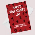 Rude Valentines Day Card For Girlfriend Wife Funny Valentines