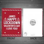 Personalised Valentines Day Lockdown Card For Boyfriend Husband