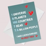 Cute Anniversary Valentines Day Card For Husband Wife Boyfriend